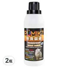 BOXCAT 國際貓家 波米斯 Pumikz 礦砂專用除臭貓碳 超大容量貓砂 無香 2瓶, 1000cc
