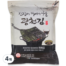 광천김 간장에 찍어먹는 구운 파래김, 120g, 4개