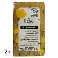 KLORANE 蔻蘿蘭 寶寶金盞花柔潤皂, 有機金盞花, 100g, 2個