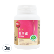 葡萄王 易得纖益生菌膠囊, 30顆, 600mg, 3罐