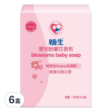 Johnson's 嬌生 嬰兒粉嫩花香皂, 無添加Paraben防腐劑, 120克4入裝, 480g, 6盒