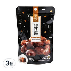 爭鮮 嚴選甘栗仁 100g, 免剝殼設計, 健康美味, 純素, 3包