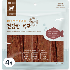 굿데이 건강한 육포 슬라이스 강아지간식, 참치, 300g, 4개