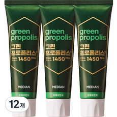 메디안 프로폴리스향 홀패밀리 고불소 치약 프레쉬민트, 100g, 12개