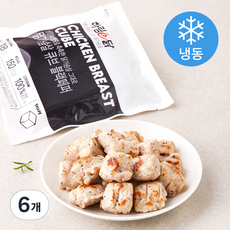 하림e닭 닭가슴살 큐브 블랙페퍼 (냉동), 100g, 1개입, 6개 100g, 6개