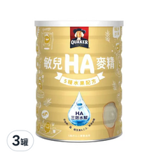 QUAKER 桂格 敏兒HA麥精 五種水果配方 6個月以上, 700g, 3罐