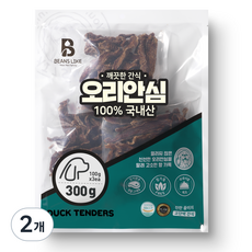 빈즈라이크 강아지 안심 간식, 오리안심, 300g, 2개 2개, 오리
