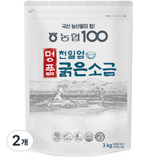 농협100 명품 천일염 굵은 소금, 3kg, 2개