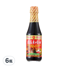 萬家香 香菇素蠔油, 玻璃瓶包裝, 嚴選台灣埔里香菇研磨粉, 純釀造工藝, 不添加化學醬油、焦糖色素、味精, 360g, 6瓶