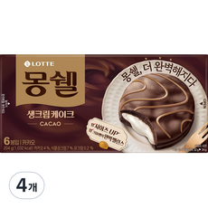 몽쉘 카카오 생크림 케이크 6p, 204g, 4개