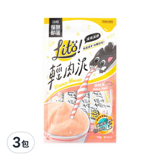 LitoMON 怪獸部落 輕肉泥 維他命E添加, 純鮭魚, 40g, 3袋