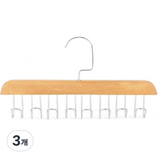 원목 벨트 넥타이걸이 8구, 베이지, 3개