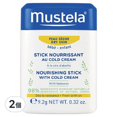 mustela 慕之恬廊 慕之幼高效唇頰雙護膏 通用版, 2個, 9.2g