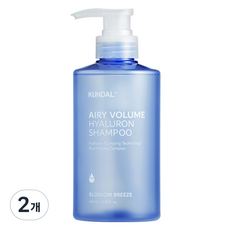 쿤달 히알루론 에어리 볼륨 샴푸 블라썸브리즈, 2개, 500ml