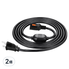 PowerSync 包爾星克 3P 一對一安全鎖中繼線 TZ13L020, 黑色, 2m, 2條