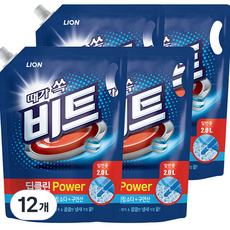 비트 딥클린파워 액체세제 파우치형 일반용, 2L, 12개