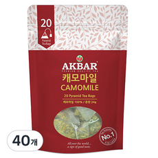 아크바 캐모마일 허브티 피라밋 티백, 1.2g, 40개, 2개, 20개입