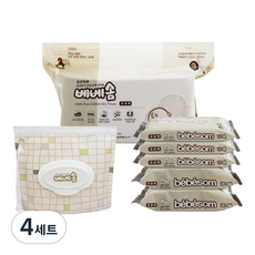 베베솜 순면 건티슈 10매 x 3p + 20매 x 2p + 100매 + 지퍼백 세트 1, 60g, 4세트
