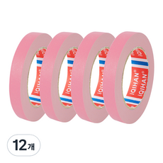 iQIHAN 다다 칼라 마스킹 테이프 15mm x 20m, 연핑크, 12개