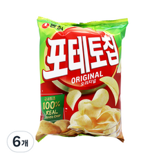 농심 포테토칩 오리지널 감자칩, 125g, 6개