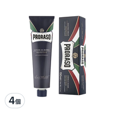 PRORASO 刮鬍膏 保濕 麝香 藍標 150ml, 4個