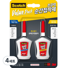 스카치 순간접착제 멀티팩 액상타입 + 젤타입 세트, 4세트