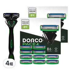 DORCO Pace 6 剃鬚刀 + 刀片 10入 套組, N/A, 4組