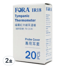 FORA 福爾 紅外線耳溫槍 專用耳套 IR18 透明 20個, 2盒