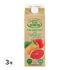 돈시몬 착즙 홍자몽주스, 2L, 3개