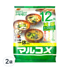 Marukome 一休味噌湯 12食 – 減鹽, 191.1g, 2袋