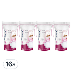 클레아닉 Pure Effect 소프트 터치 화장솜, 50개입, 16개