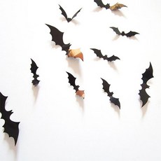 할로윈 벽장식 박쥐 12종 x 5p 세트, 혼합색상