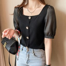 스퀘어넥셔링블라우스