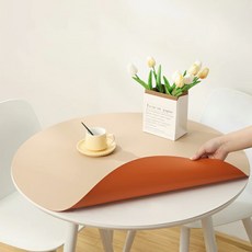 모노플리 방수 원형 투톤 테이블 매트, 베이지오렌지, 1개, 60cm 베이지오렌지, 1개, 60cm