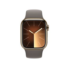 Apple 애플워치 9 GPS+Cellular, 41mm, 스테인리스, 골드 / 클레이 스포츠 밴드, S/M