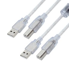 엠비에프 USB 2.0 A M B M 고급 쉴드 케이블, 2개, 3m