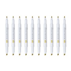 ZEBRA 斑馬牌 Mildliner 雙頭螢光筆套裝, 柔性, 舒適顏色, 學習標記重點適用, 金色, 10支