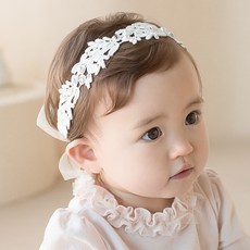 HAPPY PRINCE 嬰兒蕾絲頭帶, 白色, 均碼, F, 象牙白