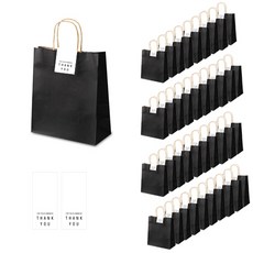 indi.k 購物紙袋+標籤40入組, 黑色購物袋 (16*21*8cm)+標籤 (4*8cm), 購物袋16 x 21 x 8cm + 標籤4 x 8cm, 黑色, 1組