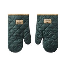 고급스러운 보온 오븐 주방 장갑, 그린, 1개