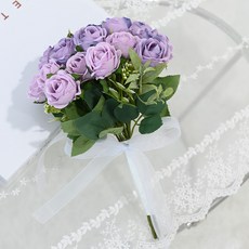 도시정원 조화 엘레강스 장미 부케, 퍼플, 1개