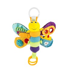 Lamaze 蝴蝶觸感開發玩具, 多種顏色圖案質感, 嬰兒感官發展, 嬰兒車玩具, 附掛勾, #270241, 1個