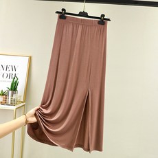 스타 무지 A 라인 밑트임 포인트 임부 롱스커트