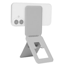 SPACE SHIELD Magsafe Snap Fit三腳架折疊式口袋手機三腳架支架, MagSafe 卡扣式磁性三腳架口袋支架, 1個, 神秘銀