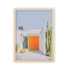 인테리어 모던뷰 우드 액자 + 오렌지도어 포스터 세트, 베이지