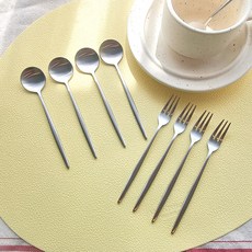 부엌다옴 플리비체 스텐304 티스푼 + 포크 세트, 4세트, 티스푼 4p + 티포크 4p 4세트, 티스푼 4p + 티포크 4p