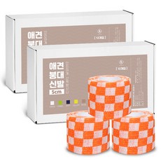 딩동펫 자가접착 강아지 붕대신발 24p, 체크오렌지, 24개