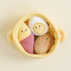 울리 강아지 찐간식 장난감 4종 세트, 바스켓, 계란, 고구마, 감자, 1세트