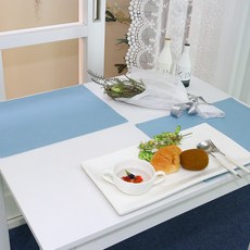 나산데코 순면 테이블매트, 스카이블루, 40 x 30 cm
