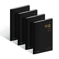 모노그램 1YEARS 먼슬리 플래너 MG-0041, PureBlack, 4개 퓨어 블랙